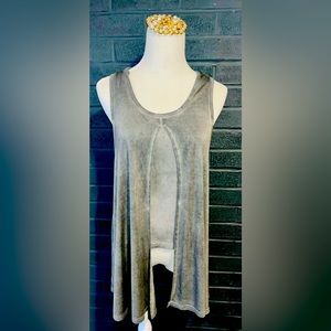 JONDIE Double-Layer Burnout Grey Tank! SO soft!